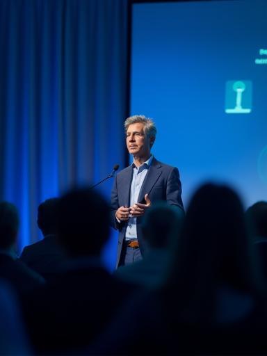 Discours lors d’une conférence d’entreprise à Paris